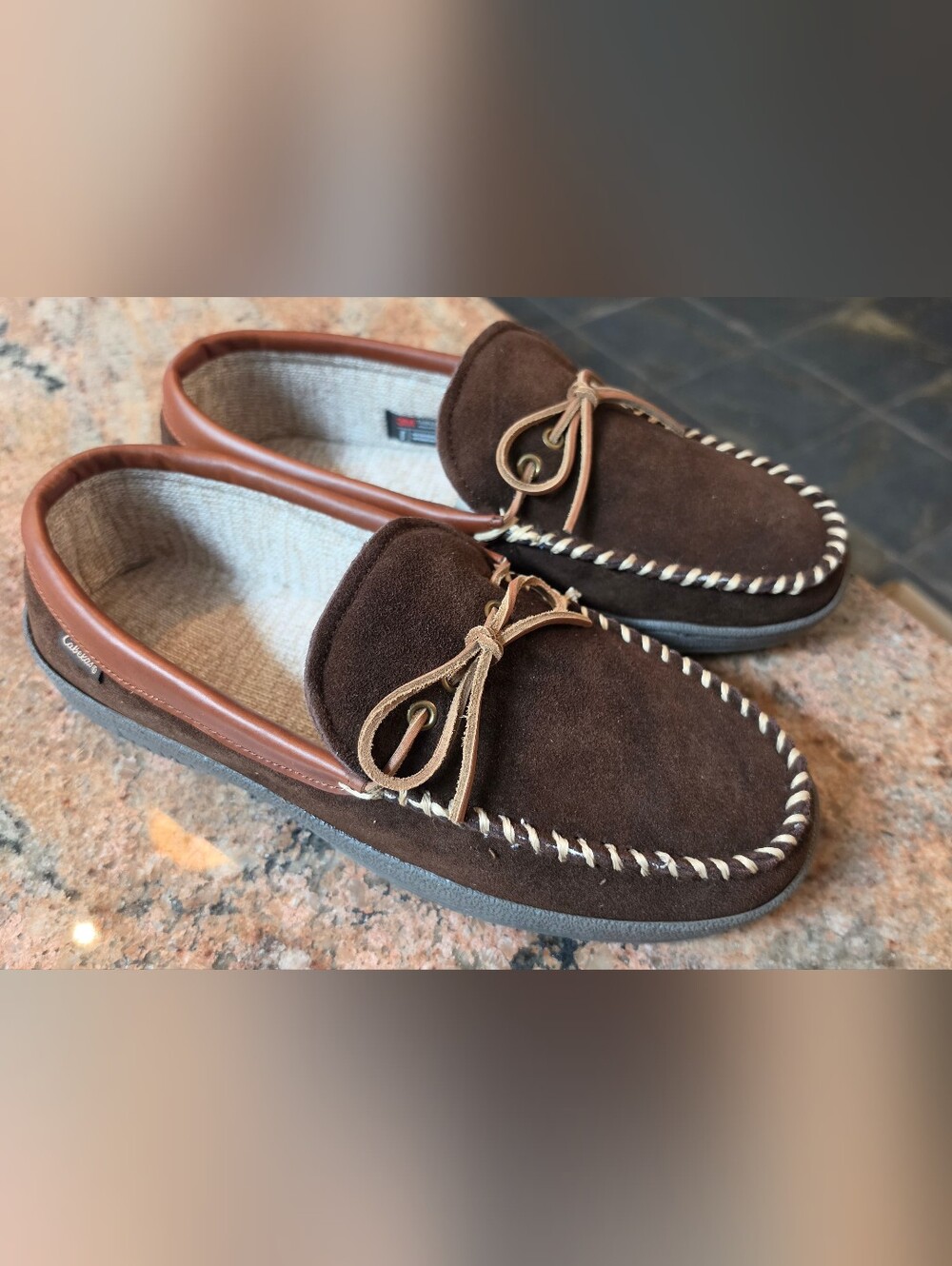 Cabela's Men's Thinsulate Moccasin Slippers Brown 12W NIB
